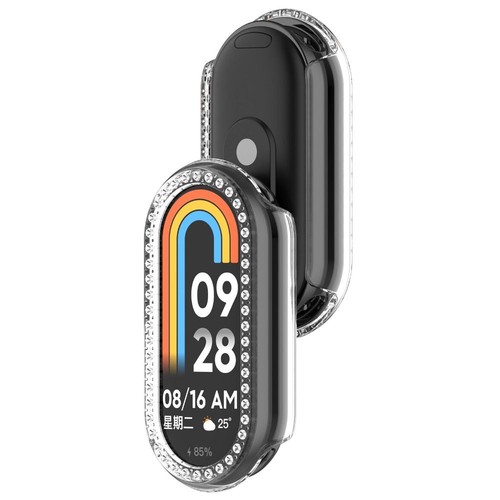 Bumber Diamond Encrusted Cover PC Screen Protector for Xiaomi Band 8 - Photo 3/17