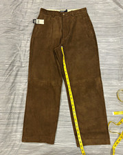 Polo Ralph Lauren Collection Brown Suede Leather Pants Mens 32x32 Lined