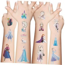10 Sheets Frozen Temporary Tattoos for Kids, Disney Princess Birthday Party