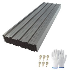 10 Pcs Metal Roofing Panels 61.02"x18.9",Corrugated Galvanized Steel Roof Panels