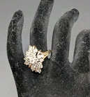 Vintage EDCO Gold Tone Plated Silver CZ Filled Dinner Ring Size 8