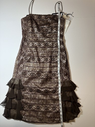Vintage Bob Mackie Brown Beaded Ruffle Cocktail Party Dress 4 SEE DESCRIPTION - Picture 12 of 17