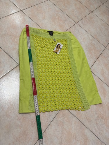 CUSTO BARCELONA Gonna verde decorazione crochet perline Tg S - NUOVO - Imagen 11 de 11