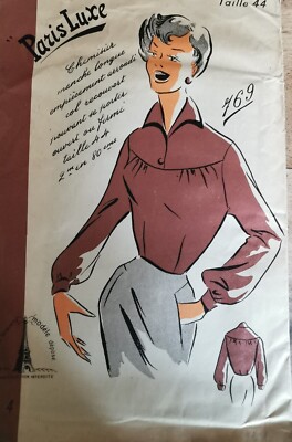 3020 Ancien PATRON PARIS LUXE VINTAGE FRENCH CHEMISE MANCHE COURTE HOMME T 44