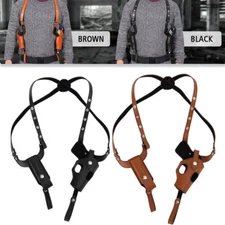 Tactical Gun Holster Shoulder Leather Pistol and Mag Concealed Vest for Glock US