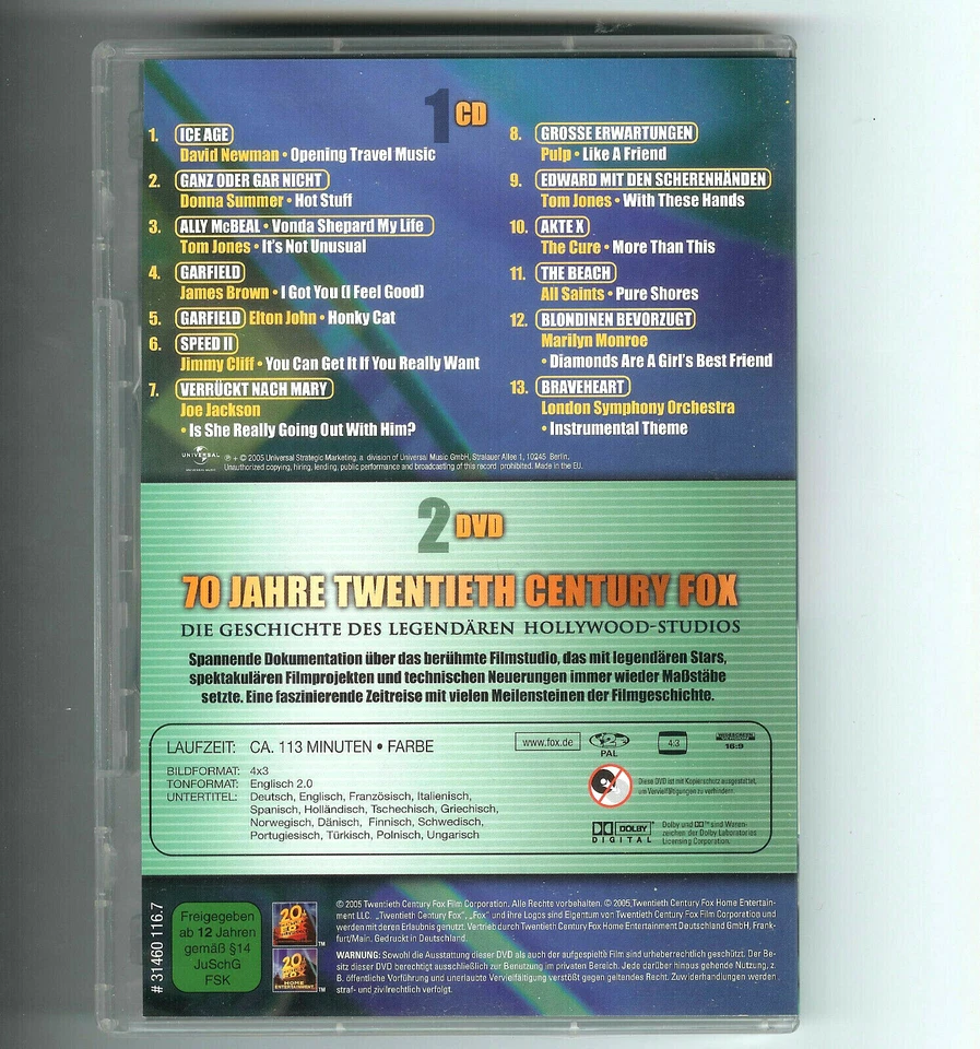 CD + DVD SOUND OF FOX Film-Hits aus 70 Jahren Hollywood-Studio Twentieth Century - Bild 3 von 3