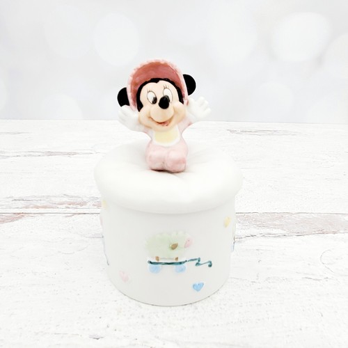 Vintage Disney Malaysia Ceramic Babies Minnie Mouse Covered Dish Container Pink - Picture 2 of 6