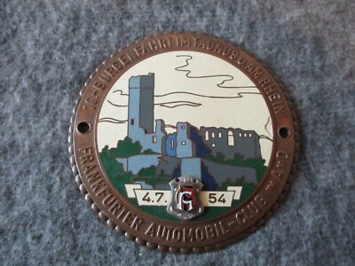 1954 VINTAGE GERMAN FRANKFURTER AUTOMOBILE CAR CLUB BADGE AvD by EF WIEDMANN