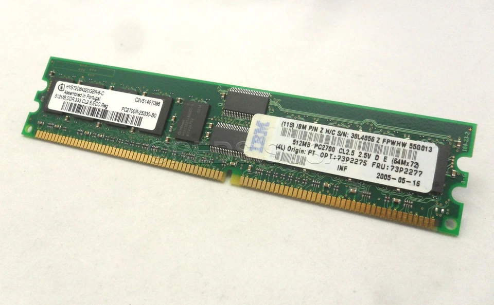 1GB Kit 2x512MB RAM Memory for IBM-Lenovo BladeCenter JS20 (PC3200 - R) 73P2277 - Image 2 of 4