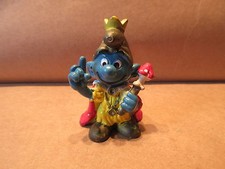Figura de juguete vintage 1978 Schleich Peyo Los Pitufos Pitufo Rey Emperador con corona