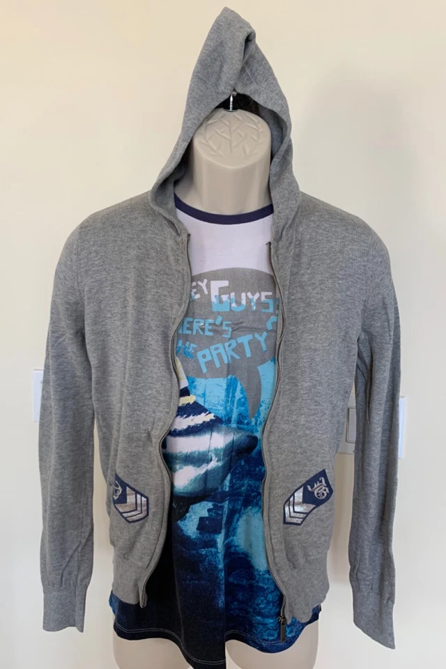 John Galliano Boys 12 14 3PC Outfit Set Hoodie Jacket T-Shirt Top Shorts Bottom - Image 2 of 4