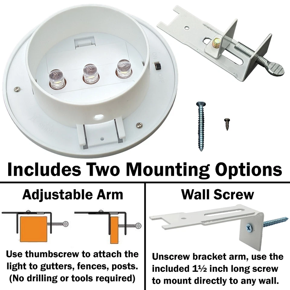8 Pack Waterproof Solar Powered LED Outdoor Gutter Lights with Brackets - Image 4 of 4
