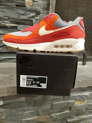 Nike Air Max 90 AM90 PRM Premium Gym Red Ivory Size 12 DEADSTOCK
