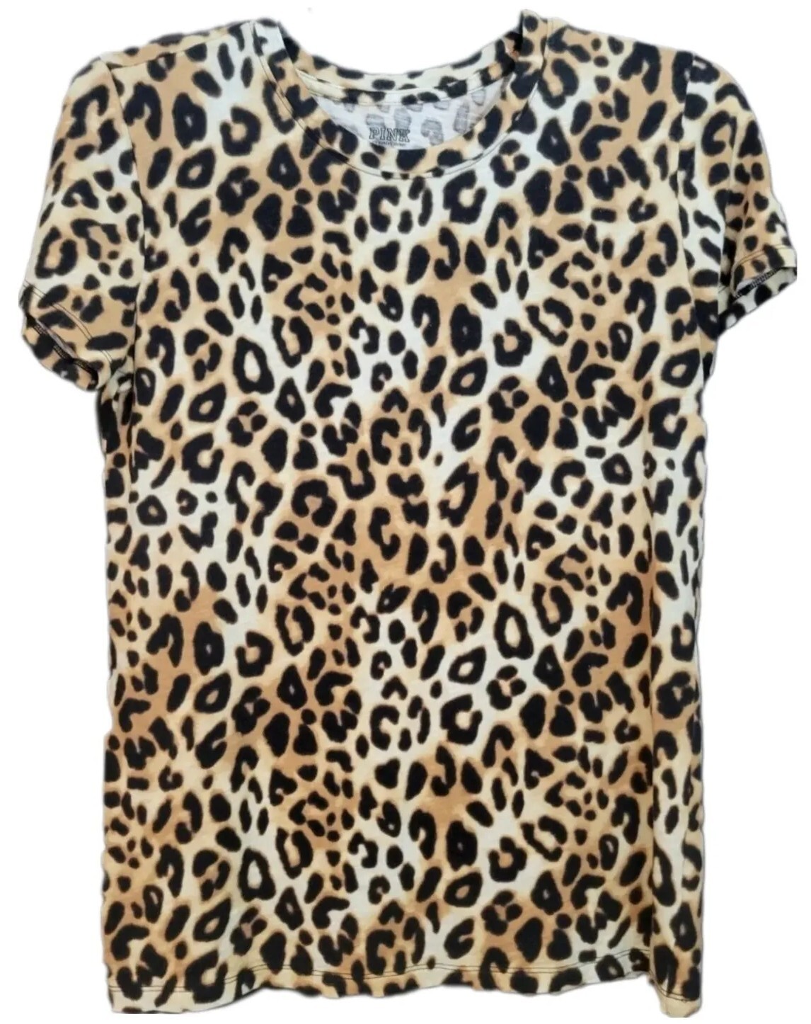 Victoria Secret PINK Animal Print Crew Neck Perfect T-Shirt Women's Size XS