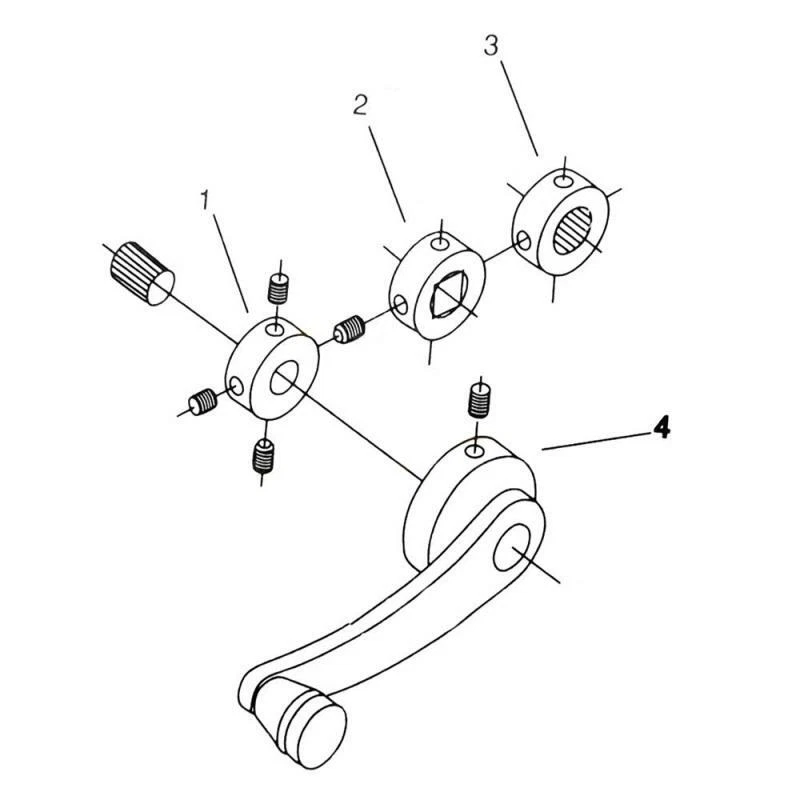2 piezas manivelas de vidrio enrolladoras de puerta de ventana manual de aluminio negro para automóvil SUV Foto 4 de 4