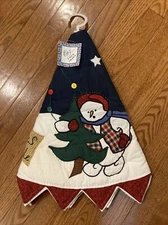 C&F Enterprises Snowman Patchwork Quilt Style Christmas Tree Skirt NWT