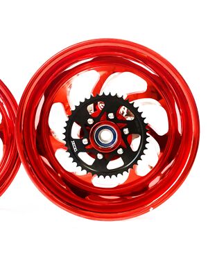 240 FAT TIRE CANDY RED CONTRAST SAMURAI WHEELS 04-10 KAWASAKI