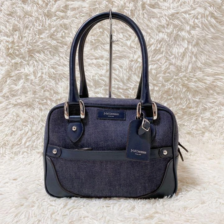 J M DAVIDSON MINI MIA Hand Tote Bag Women Leather Blue From Japan