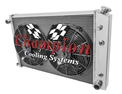 4 Row DR Champion Radiator 19''x28'' Core, 2 14'' Fans for 1973 - 1991 Chevy Blazer