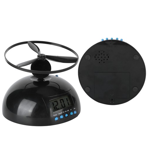 Alarm Clock Novelty Flying LCD Digital Portable Round Propeller Household - Picture 7 of 12