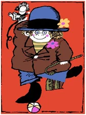 Wall Decor Poster.Fine Graphic Art Design.Boy plays with Monkey.Room art.538