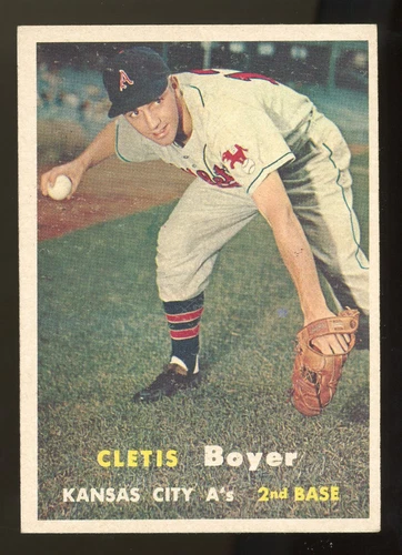 1957 Topps #121 Clete Boyer EX-MT. Kansas City Athletics