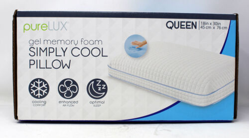 PureLux Gel Memory Foam Simply Cool Pillow Queen 1 Count (Damaged) - Picture 1 of 1