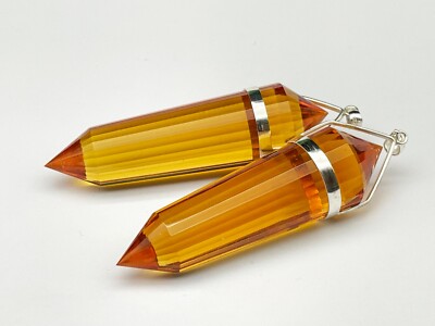 Synthetic Yellow Crystal Pendant 24 sided Vogel Style E105544