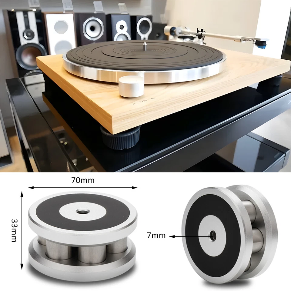 Turntable Disc Vinyl Weight Stabilizer Adjustable Record Clamp Vibration Reducer - Image 3 of 4
