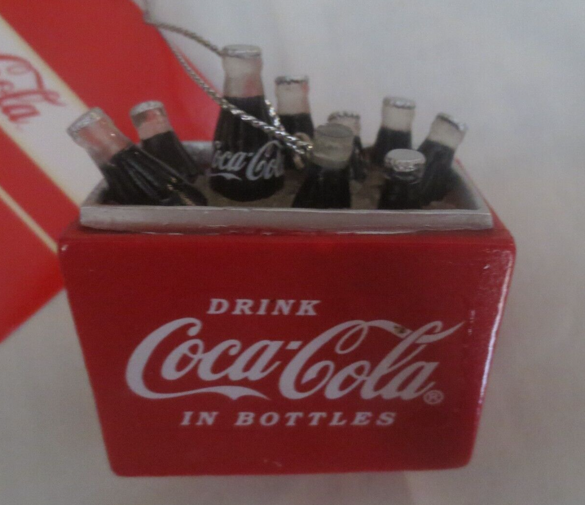 CocaCola Cooler with Metal Hangle and 8 Cokes on Ice Ornament 2011 eBay