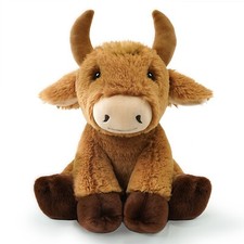 8.5 " Realistic Plush Brown Cow Stuffed Animal Perfect For Kids Companion Gift