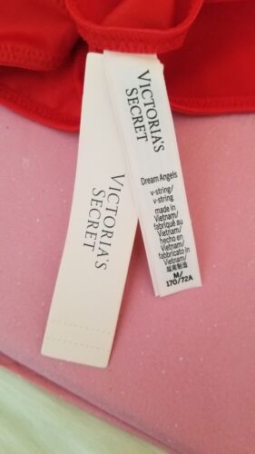 VICTORIA'S SECRET DREAM ANGELS SATINADO LAZO BRILLO CORREA TANGA EN V PANTY ROJO MEDIANO - Imagen 4 de 17