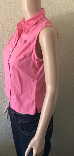 Ralph Lauren Polo Jean Co. Girls' Sleeveless Pink Button Up Shirt RL Flag Sz S - Picture 9 of 14