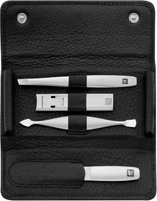 Beauty TWINOX Travel Nail Kit, Manicure and Pedicure Kit, Cowhide Leather 5-Piec