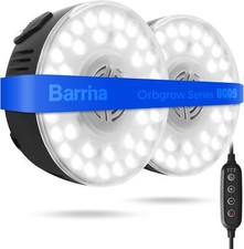 Barrina 2Pcs Magnetic Orbgrow OG09 Puck Grow Light 5000K Plant Lamp Timer Black