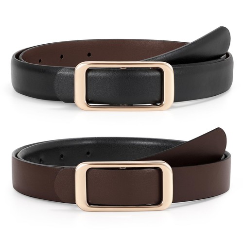 Women Reversible Leather Belt for Pants Jeans Ladies Waist Belt for Dresses Top - Picture 10 of 11