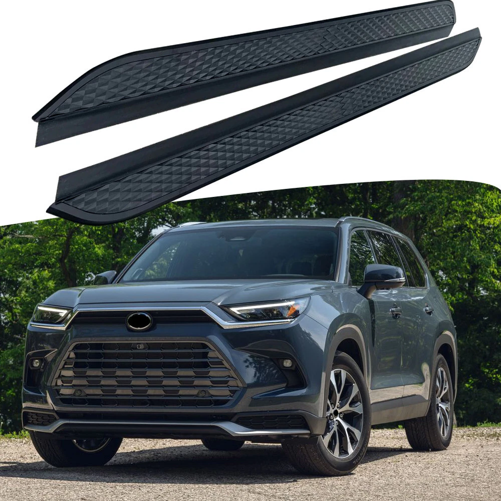 Black Running Board fits for 2024+ Grand Highlander Side Step Nerf Bar 2PCS