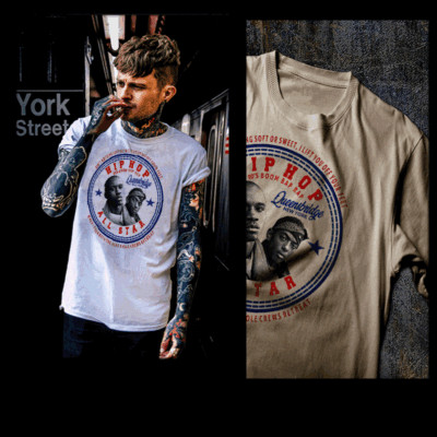Hip Hop t-shirt Street Hustle NYC queens MC 90s New York rap vinyl white tee