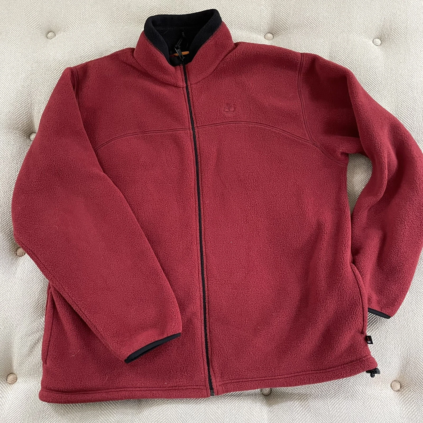 Timberland Reddish Brown Rust Fleece Full Zip Jacket XL