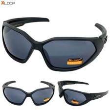 Classic Biker Motorcycle SPORTS WRAP AROUND Cycling SUNGLASSES Large Black Frame