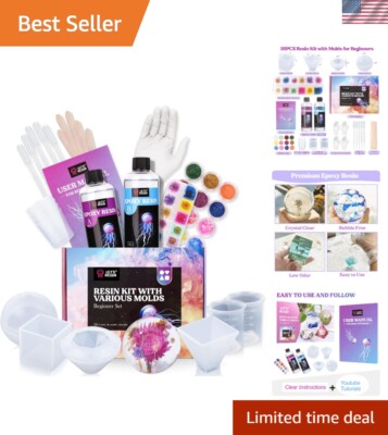 Complete Epoxy Resin Starter Kit: Molds, Tools & Dried Flowers for DIY Artists