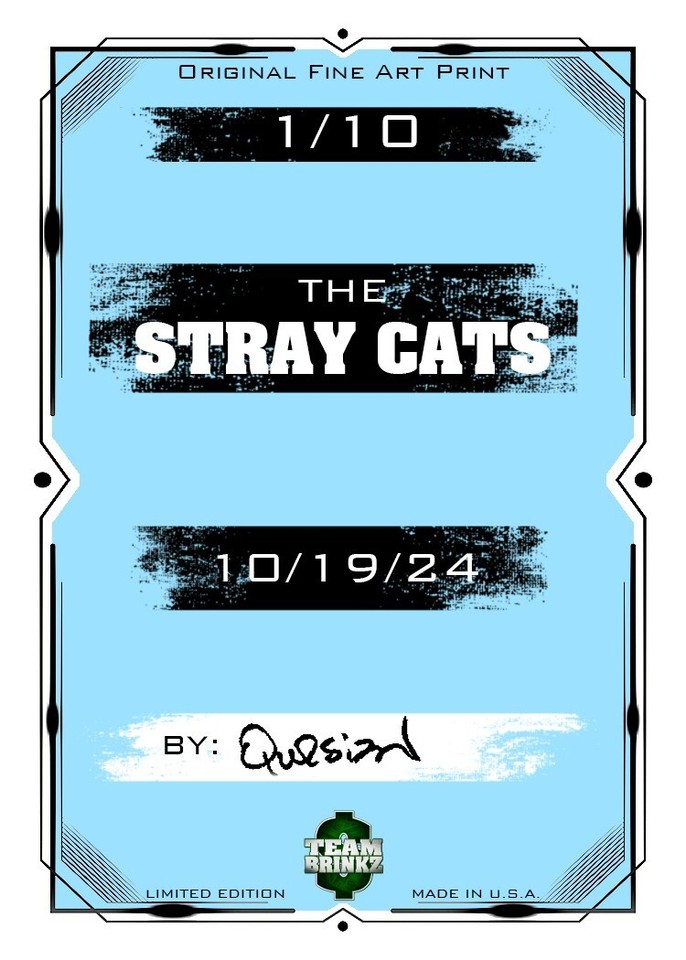 The Stray Cats Musicians Band 1/10 ACEO Fine Art Print ByQ eBay