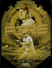 2022 Topps Fire Mike Trout #EF-8 En Fuego Gold Minted Los Angeles Angels