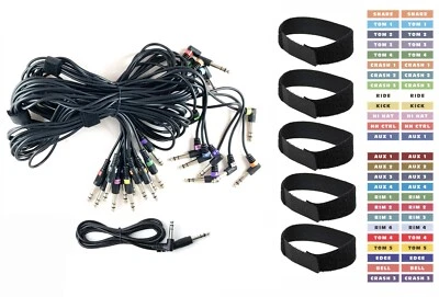 SILVERLINE AUDIO 13 Cable Snake Wire Harness Kit for Pearl E-Pro Live Red Box RBM-20 Drum Module