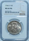 1948 D NGC MS66FBL Full Bell Lines Franklin Half Dollar