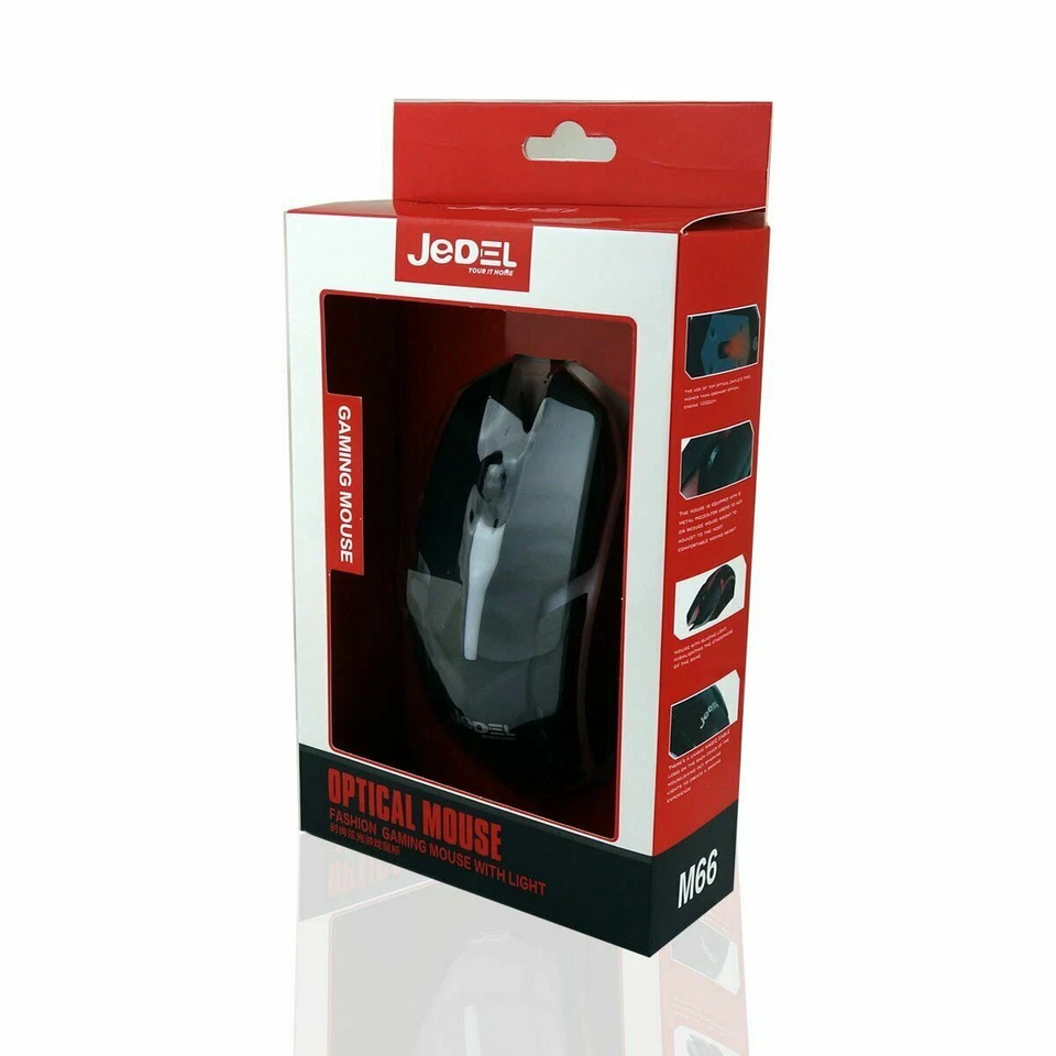 JEDEL Pro Gaming Mouse USB Wired Gamer 7 Colour LED For PC Laptop PS4 Xbox M66 - Image 4 of 4