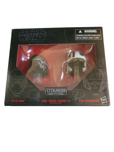 Kylo Ren Poe Dameron Mini Helmets 01 Star Wars Titanium Series NEW and SEALED