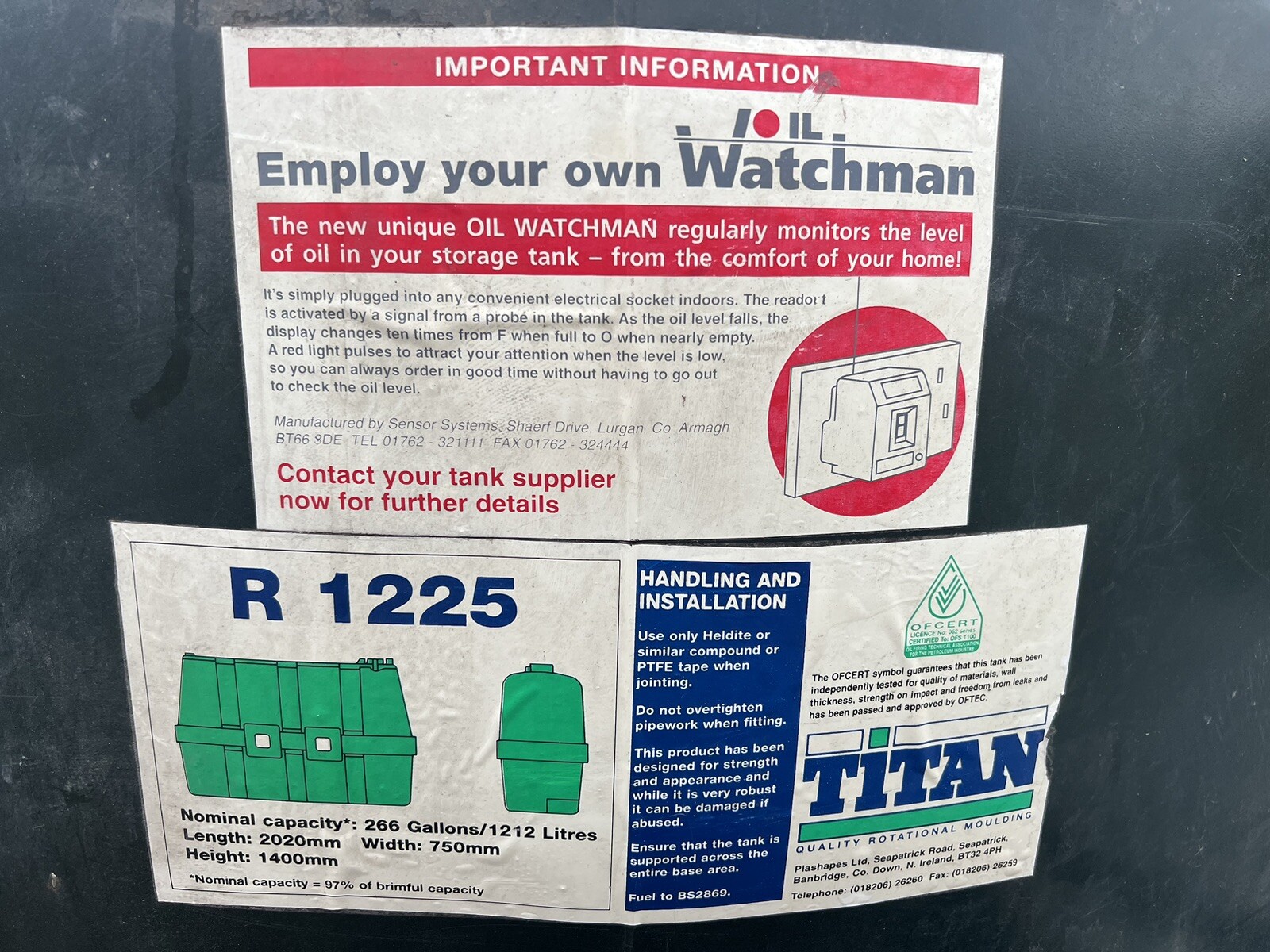 Titan R1225 1200 litre plastic heating oil tank eBay