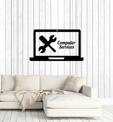 Vinyl Wall Decal Computer Services Repair Laptop PC Interior Stickers ...