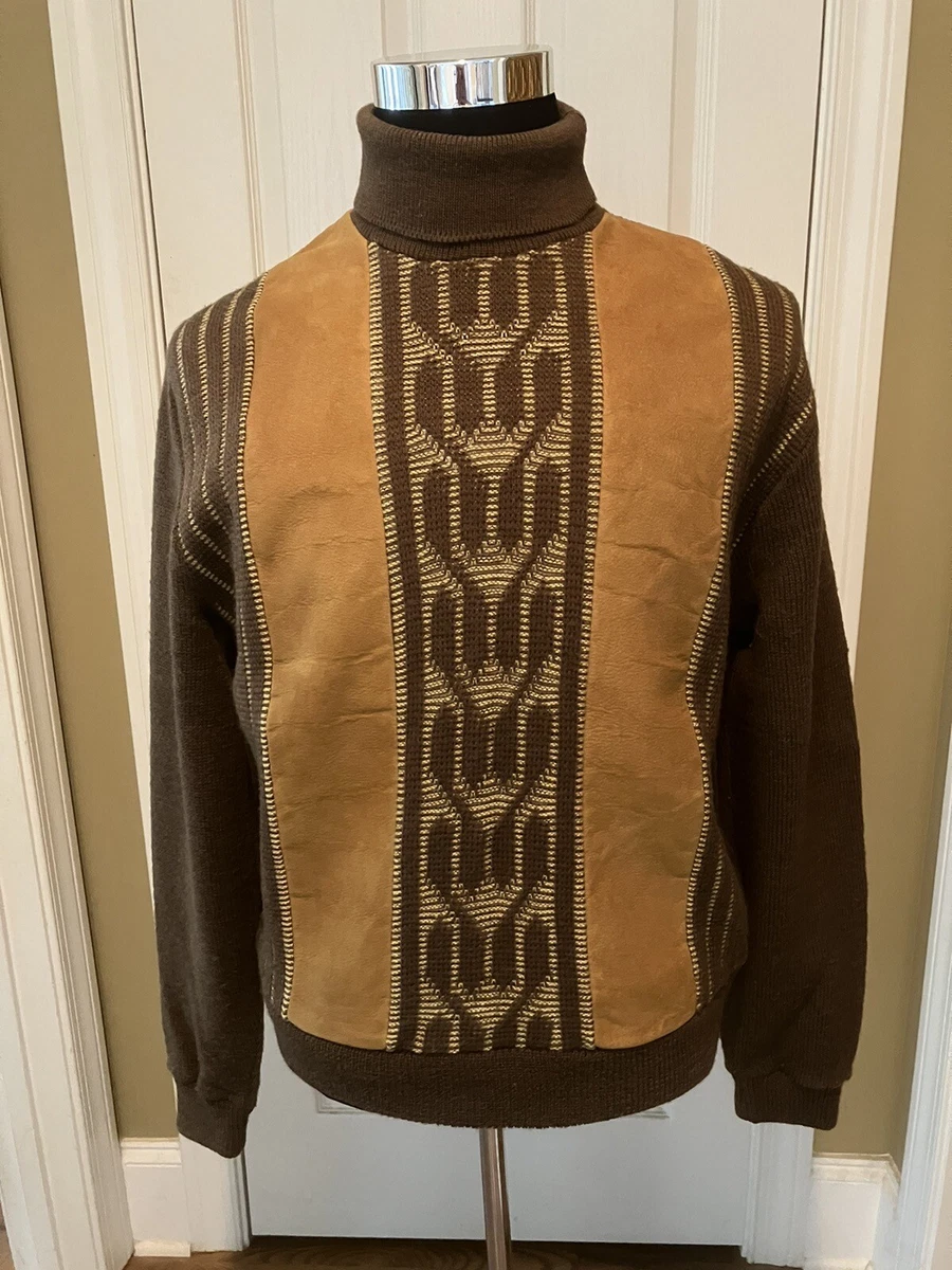 Vintage Rockabilly Hipster Doofus 1960 s Mod Wool suede Turtleneck Size L